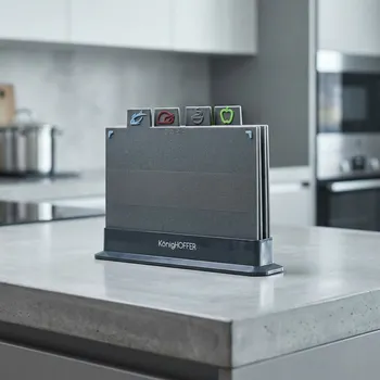 Kuchyňské prkénko Plastová kuchyňská prkénka se stojánkem KONIGHOFFER Marcel 4 ks