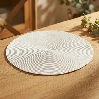Stolní podložka Slaměná podložka na stůl bílá 38 cm