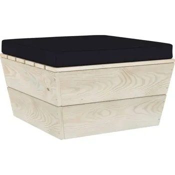 Podsedák vidaXL Poduška na nábytek z palet 60 x 60 x 6 cm černá textil