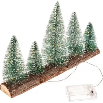 Výtvarná sada Plastové svítící stromky na dřevěném podstavci