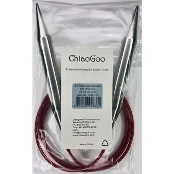 Nástroj na niť a příze ChiaoGoo Kruhové Fixní Jehlice 150Cm 15mm (ChiaoGoo RED Lace™ SS Circulars 60" 150Cm 15mm)