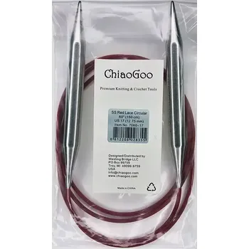 Jehlice ChiaoGoo Kruhové Fixní Jehlice 150Cm 12,75mm (ChiaoGoo RED Lace™ SS Circulars 60" 150Cm 12,75mm)