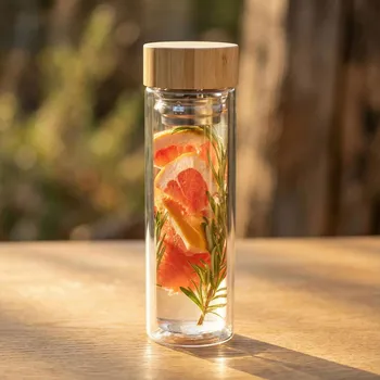 Láhev Skleněná termoska s čajovým infuzerem 0,4 l