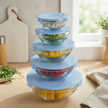 Dóza na potraviny Skleněné dózy (nádoby) na&nbsp;potraviny TADAR BLUE 5 ks