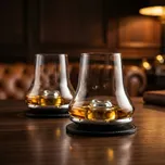 PEUGEOT 2 ks - sklenice na whisky s chladicími podšálky a podtácky