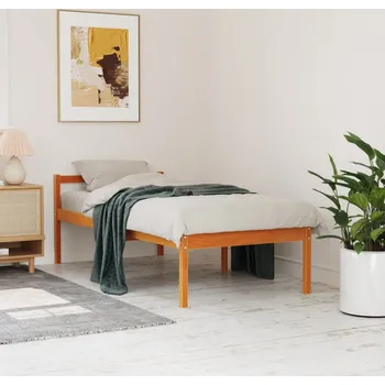 Ložnice vidaXL Postel pro seniory 75 x 190 cm Small Single borovice [810574] Barva: Voskově hnědá