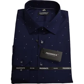 Pánská košile Pánská košile s dlouhým rukávem - střih SLIM - vzor F916 modrá barva 188/194 cm - 39