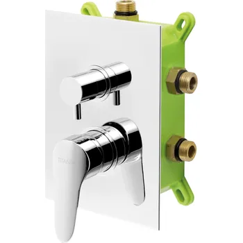 Vodovodní baterie NOVASERVIS Baterie Novaservis Titania Iris New sprchová, podomítková s boxem, 3 vývody, chrom, BOX94451RX,0 BOX94451RX,0