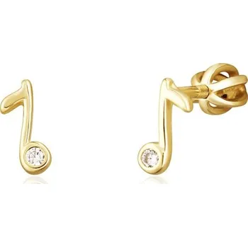Náušnice Stříbrné zlacené náušnice noty