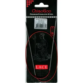 Jehlice ChiaoGoo Kruhové Fixní Jehlice 60Cm 2mm (ChiaoGoo RED Lace™ SS Circulars 24" 60Cm 2mm)