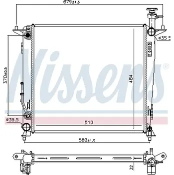 Chladič motoru Chladič, chlazení motoru NISSENS 666223