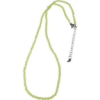 Náhrdelník Ulexitový, zelený náhrdelník z fazetovaných kuliček 3 mm s ocelí