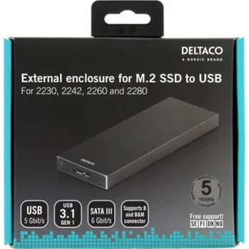 Příslušenství pro datový nosič DELTACO MAP-K16N, Externý box M.2 SATA