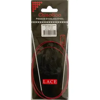 Jehlice ChiaoGoo Kruhové Fixní Jehlice 120Cm 2mm (ChiaoGoo RED Lace™ SS Circulars 47" 120Cm 2mm)