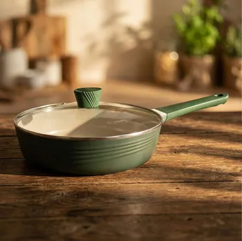 Pánev Mramorová nepřilnavá hluboká pánev s poklicí STARKE PRO Naturale 28 cm