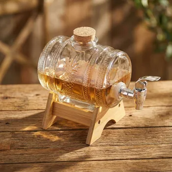 Dávkovač nápoje Sklenice sud s kohoutkem a stojanem Tadar Ananas 1 l