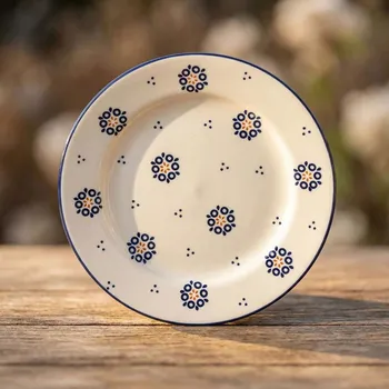 Talíř Keramický dezertní talíř FOLKLOR KOLOLKA KREMOWY 20 cm