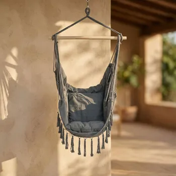 Zahradní lehátko Zahradní závěsné brazilské křeslo se 2 polštáři Tadar tmavě šedé