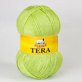 Pletací příze Vlnika TERA 080 hráškově zelená, klasická, 100g/310m