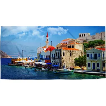 Osuška Sablio Ručník Domky na pobřeží - 30x50 cm