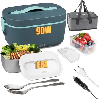 Svačinový box Ohřívací box na jídlo Lux 220V/12V/24V 90W Nulmvic K259, Barvy a parametry Zelená