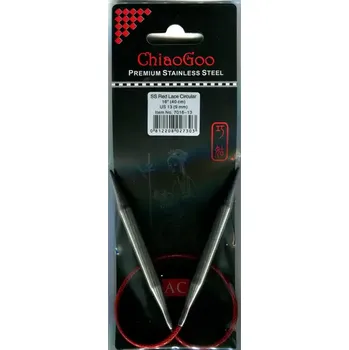 Jehlice ChiaoGoo Kruhové Fixní Jehlice 40Cm 9mm (ChiaoGoo RED Lace™ SS Circulars 16" 40Cm 9mm)