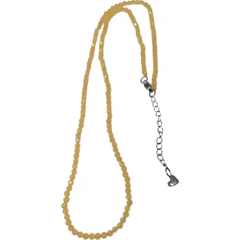 Náhrdelník Ulexitový, žlutý náhrdelník z fazetovaných kuliček 3 mm s ocelí