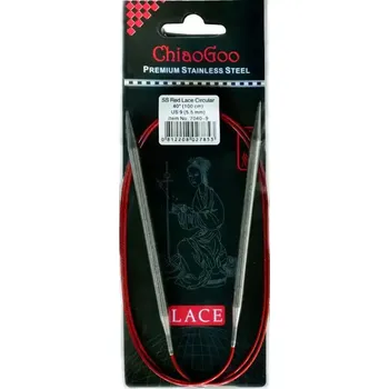 Jehlice ChiaoGoo Kruhové Fixní Jehlice 100Cm 5,5mm (ChiaoGoo RED Lace™ SS Circulars 40" 100Cm 5,5mm)