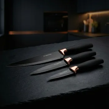 Kuchyňský nůž KONIGHOFFER Tmavé kuchyňské nože z nerezové oceli 3 ks.
