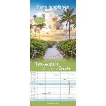 Diář Traumziele 2026 Familienplaner - Familienkalender - Wandkalender - 19,5x45 (DE)