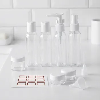 Cestovní nádoby na kosmetiku do letadla s kosmetickou taškou TADAR Trip 7 szt.