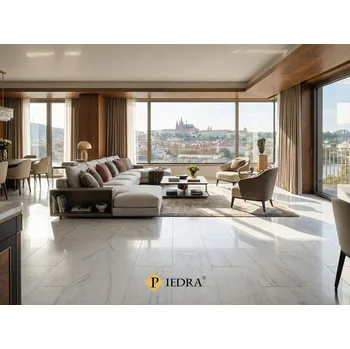 Dlažba Mramorová dlažba - obklad bílé vlny 60x30x2 cm lesk