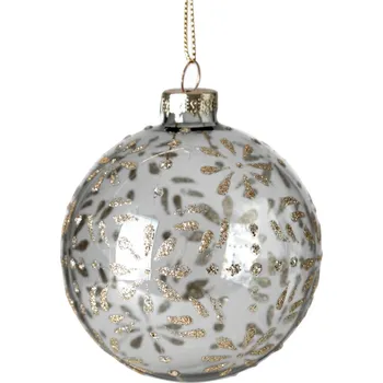 Vánoční ozdoba SKLENĚNÁ VÁNOČNÍ OZDOBA SADA 4KS (FI) 8 CM VZOROVANÁ