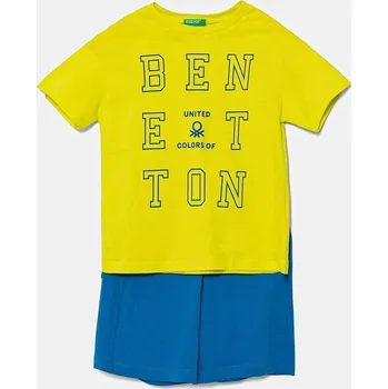 Dětská bavlněná souprava United Colors of Benetton 3096CK00D.G.Seasonal žlutá 10A, vel. 160