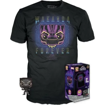 Figurka Funko pocket POP & Tee: Marvel - Black Panter (velikost L)
