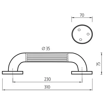 Nimco Plastová rukoväť 230x35 mm BM 1035M-05