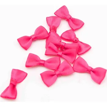 Stuha Prádlová saténová mašlička 1,2 cm x 2,5 cm - tmavě růžová