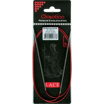 Jehlice ChiaoGoo Kruhové Fixní Jehlice 100Cm 2,75mm (ChiaoGoo RED Lace™ SS Circulars 40" 100Cm 2,75mm)