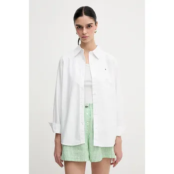 Pánská móda Bavlněná košile Tommy Hilfiger WW0WW46111 bílá 00X, vel. 34