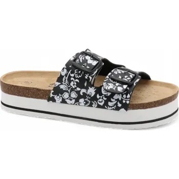 Dámské pantofle SAMLUX® Dámské korkové pantofle na platformě 8001 black Barva: Black, Velikost: 40