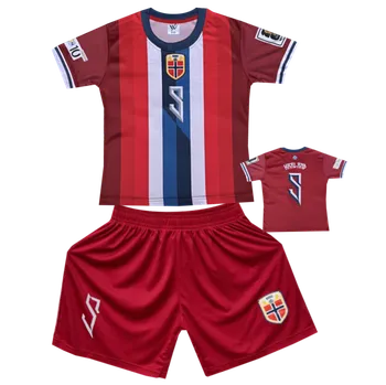 Fotbal Numberoplus Premium dětský fotbalový dres Komplet - Norsko erling haaland Velikost: 12 roky (vel.146)