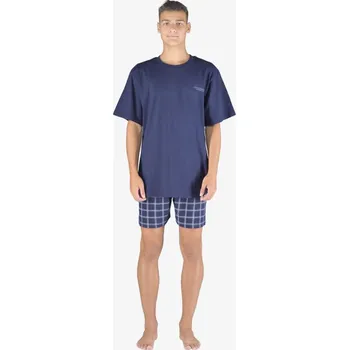 Pánské pyžamo Pyžamo krátké pánské - lékořice šedobílá - XXL