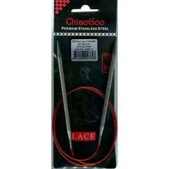 Jehlice ChiaoGoo Kruhové Fixní Jehlice 80Cm 5,5mm (ChiaoGoo RED Lace™ SS Circulars 32" 80Cm 5,5mm)