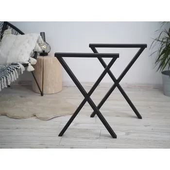 Stolová podnož Treesome Ocelová Industrial Podnož Noha do X 2ks Černá Rozměr: Š 50 x V 72 cm