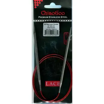 Jehlice ChiaoGoo Kruhové Fixní Jehlice 80Cm 5mm (ChiaoGoo RED Lace™ SS Circulars 32" 80Cm 5mm)