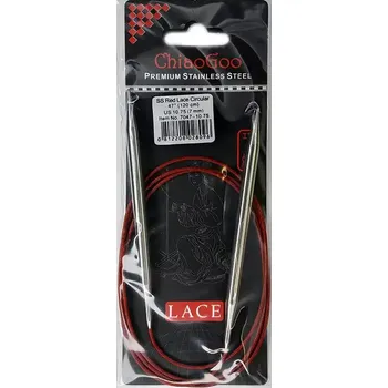 Jehlice ChiaoGoo Kruhové Fixní Jehlice 120Cm 7mm (ChiaoGoo RED Lace™ SS Circulars 47" 120Cm 7mm)