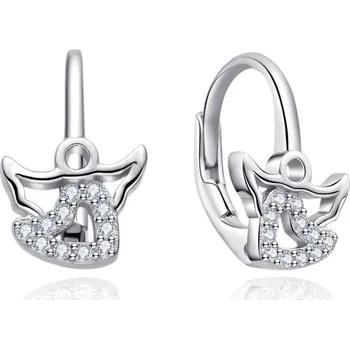 Náušnice Stříbrné náušnice na klapku andílci
