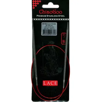 Jehlice ChiaoGoo Kruhové Fixní Jehlice 60Cm 3,75mm (ChiaoGoo RED Lace™ SS Circulars 24" 60Cm 3,75mm)