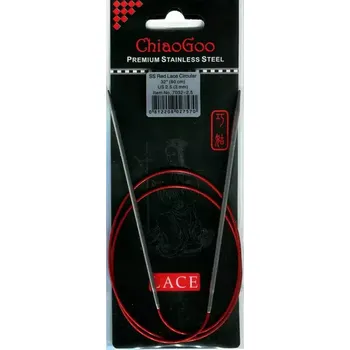 Jehlice ChiaoGoo Kruhové Fixní Jehlice 80Cm 3mm (ChiaoGoo RED Lace™ SS Circulars 32" 80Cm 3mm)