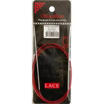 Jehlice ChiaoGoo Kruhové Fixní Jehlice 150Cm 2mm (ChiaoGoo RED Lace™ SS Circulars 60" 150Cm 2mm)